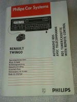 Bedienungsanleitung Radio Philips Car Systems<br>RENAULT TWINGO (C06_) 1.2  (C066, C068)