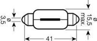 Glhlampe 12V 18W (Sofitten) Lampenart:   Sockelglhlampe